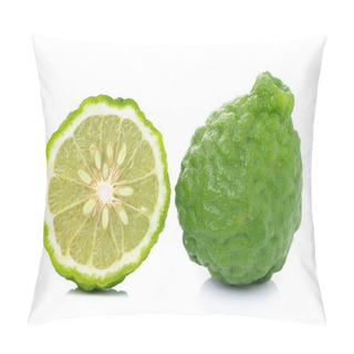 Personality   Bergamot Fruit On White Background. Pillow Covers