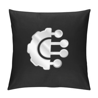 Personality  Artificial Intelligence Silver Plated Metallic Icon Pillow Covers