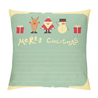 Personality  Retro Merry Christmas Card Pillow Covers