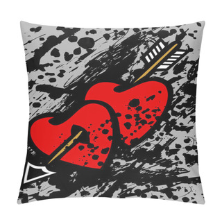 Personality  Hearts Pierced With An Arrow Pillow Covers