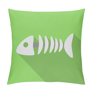 Personality  Fish Bone Icon In Flate Style Isolated On White Background. Cat Symbol Stock Vector Illustration. Pillow Covers