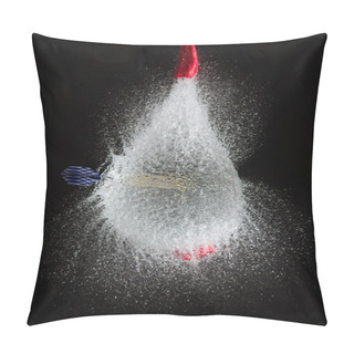 Personality  Balloon Filled With Water Is Popped With Dart To Make A Mess Pillow Covers