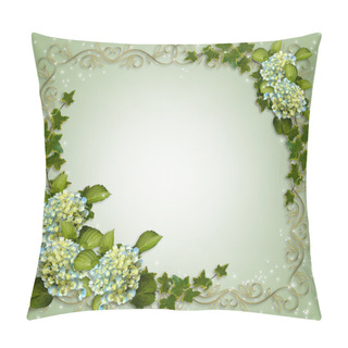 Personality  Ivy And Hydrangea Floral Border Invitati Pillow Covers