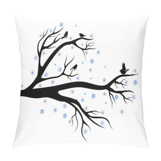 Personality  Winter Tree With Birds Pillow Covers