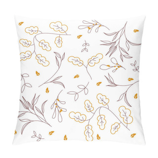 Personality  Autumn Leaves Line Pattern Pillow Covers