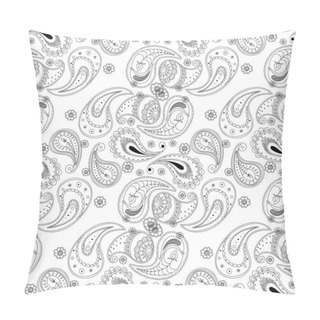 Personality  Monochrome Buta Elegant Vector Seamless Pattern.  Pillow Covers