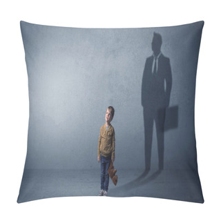 Personality  Little Boy With Businessman Shadow Pillow Covers