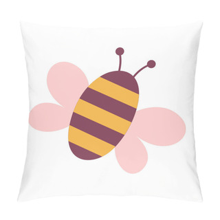 Personality  Vector Bumblebee Icon Cute Woodland Or Farm Insect Isolated On White Background Pillow Covers