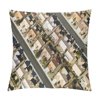 Personality  Suburban Houses Aerial. Pillow Covers