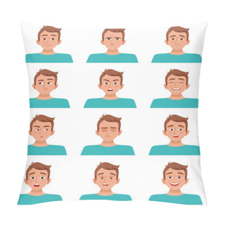 Personality  Male Facial Expressions Set Pillow Covers