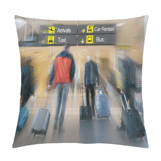Personality  Airline Passengers In An Airport Pillow Covers