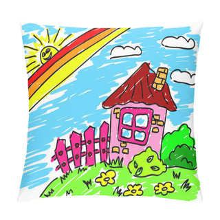 Personality  House Under Rainbow Pillow Covers