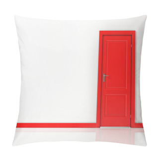 Personality  Red Door On White Wall, Reflective Floor Pillow Covers
