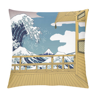 Personality  Off The Coast Of Kanagawa & Building Pillow Covers