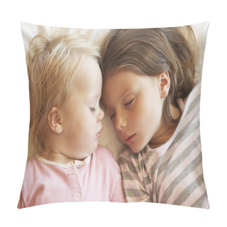 Personality  Two Young Girls Sleeping In Bed Pillow Covers