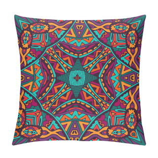 Personality  Colorful Floral Vector Ethnic Tribal Pattern Pillow Covers
