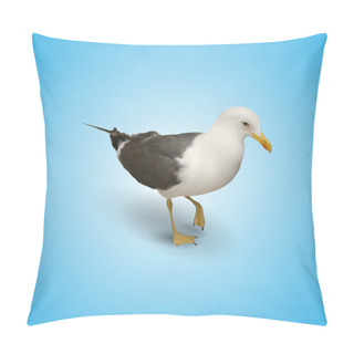 Personality  Illustration Of Seagull,  Vector Illustration  Pillow Covers
