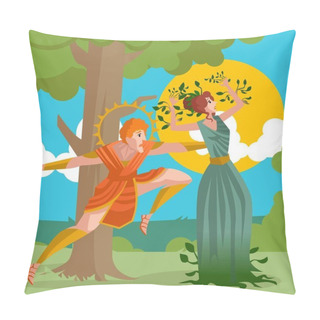 Personality Daphne Greek Mythology Transforming Into Laurel Plant And Apollo Pillow Covers