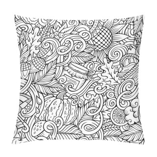 Personality  Cartoon Cute Doodles Hand Drawn Autumn Seamless Pattern Pillow Covers