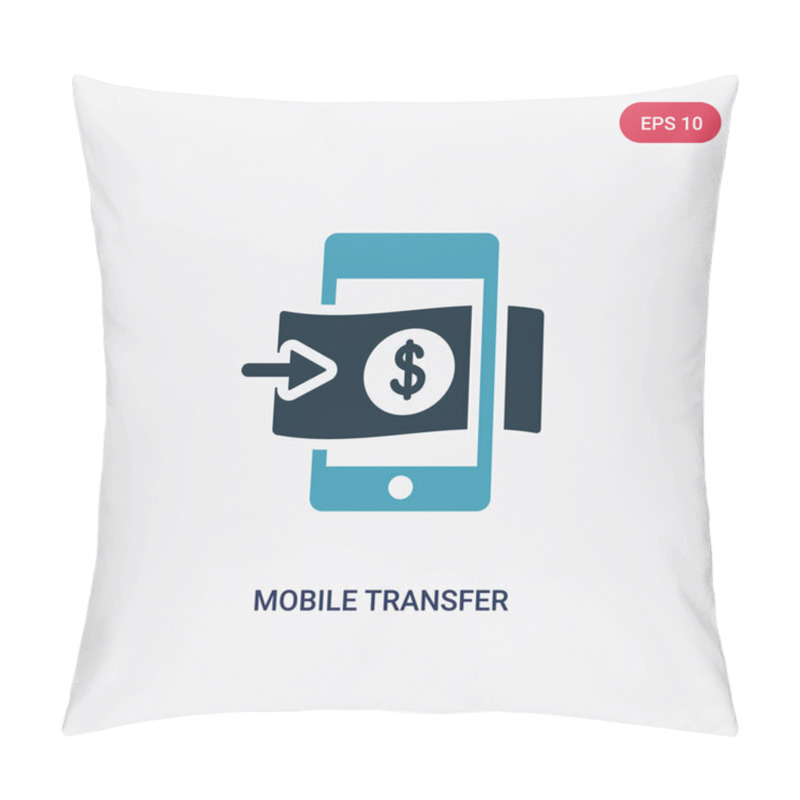 Personality  Two Color Mobile Transfer Vector Icon From Payment Methods Conce Pillow Covers