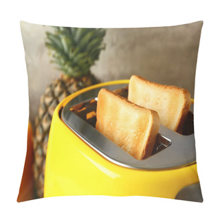 Personality  Toaster With Bread Slices, Closeup Pillow Covers