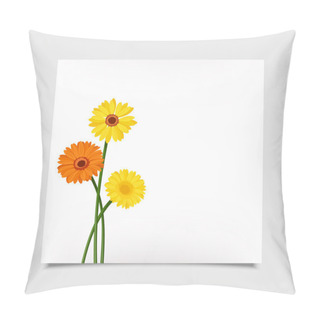 Personality  Vector Card With Gerbera Flowers. Eps-10. Pillow Covers
