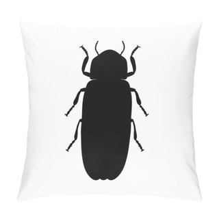 Personality  Firefly Beetle Lampyridae. Sketch Of Firefly Beetle. Firefly Beetle Isolated On White Background. Pillow Covers