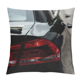 Personality  Close Up View Of Black Car Headlight And Cash On Wallet  Pillow Covers