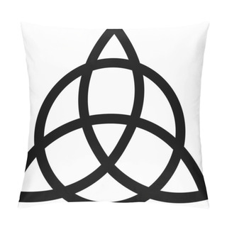 Personality  Triquetra Sign Icon. Leaf Like Celtic Simple Symbol Black Line Vector Trikvetr Knot With Circle Power Of Three Viking Tribal For Tattoo Flat Style Image Isolated On Transparent Background Pillow Covers