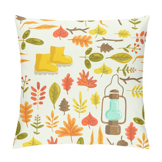 Personality  Hello Autumn. Vector Seamless Pattern Pillow Covers