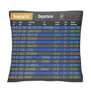Personality  Airport Departure Board Pillow Covers