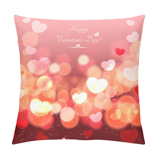 Personality  Glow Soft Hearts Valentines Day Background Pillow Covers