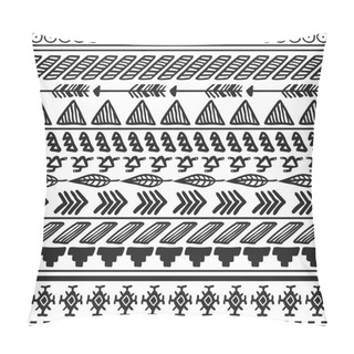 Personality  Aztec Ethnic Seamless Pattern, Tribal Black And White Background Pillow Covers