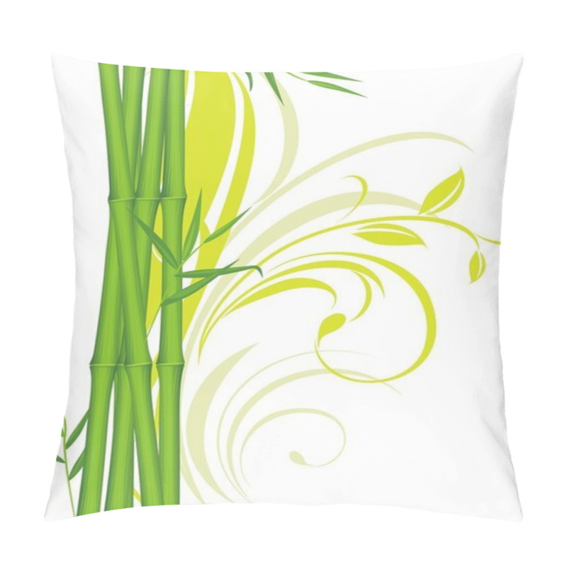Personality  Green bamboo with floral ornament pillow covers
