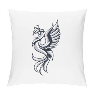 Personality  Phoenix Line Illustration Vector Template Pillow Covers