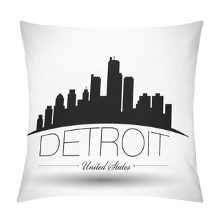 Personality  Detroit Skyline Icon Pillow Covers