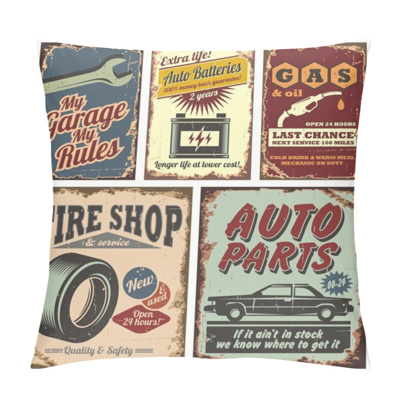 Personality  Vintage Car Metal Signs And Posters Pillow Covers