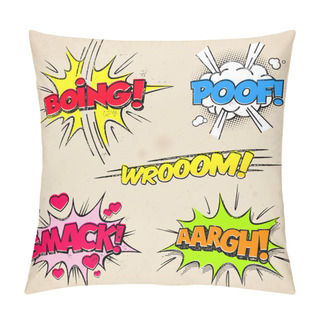 Personality  Comic Sound Effects With Grunged Style Pillow Covers