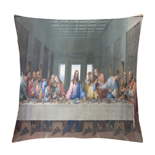 Personality  VIENNA - JANUARY 15: Mosaic Of Last Supper Of Jesus By Giacomo Raffaelli From Year 1816 As Copy Of Leonardo Da Vinci Work On January 15. 2013 In VIenna. Pillow Covers