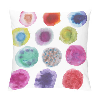 Personality  Watercolor Abstract Background Set, Ink Stains. Vector Pillow Covers