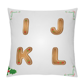 Personality  Gingerbread Font I To L Pillow Covers