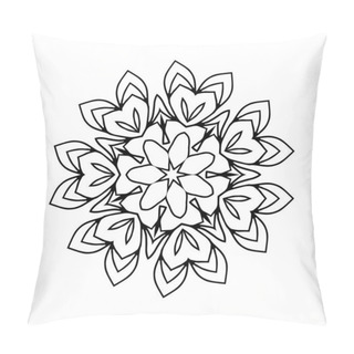 Personality  Vector Round Ornamental Contour Mandala Frame. Perfect For Logo, Oriental Decoration, Coloring Books. Indian, Islam, Arabic Motifs. Vector Hand Drawn Illustration. Pillow Covers