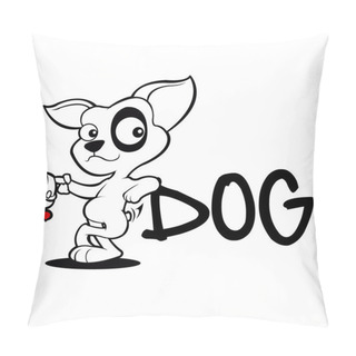 Personality  Cute Dog Cartoon Adoption Sketch Pillow Covers