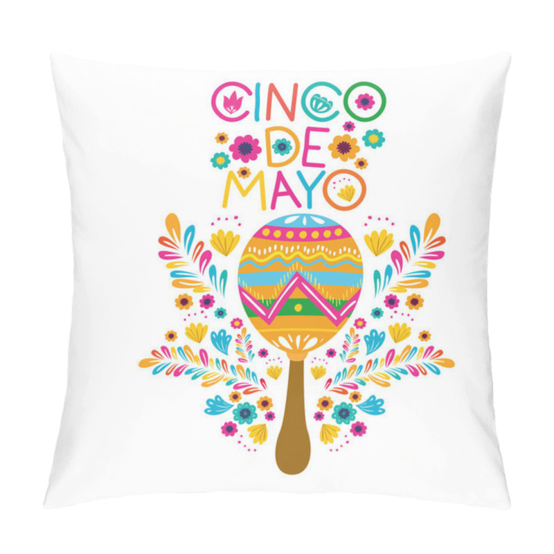 Personality  cinco de mayo label with maraca icon pillow covers