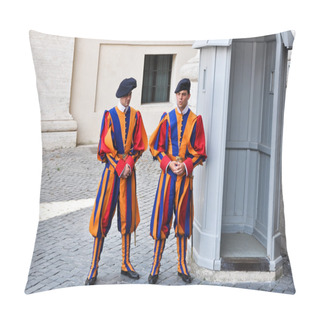 Personality  Papal Swiss Guard In Uniform In Vatican. Pillow Covers