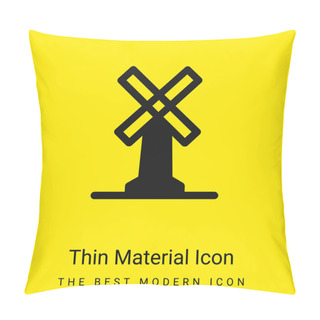 Personality  Big Windmill Minimal Bright Yellow Material Icon Pillow Covers