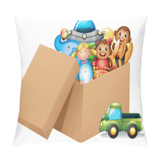 Personality  A Box Full Of Different Toys Pillow Covers