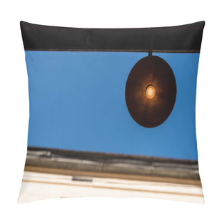 Personality  Bottom View Of Lantern Against Blue Sky Pillow Covers