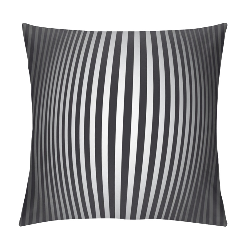 Personality  Op Art Bulging Vertical Stripes Black and White One pillow covers