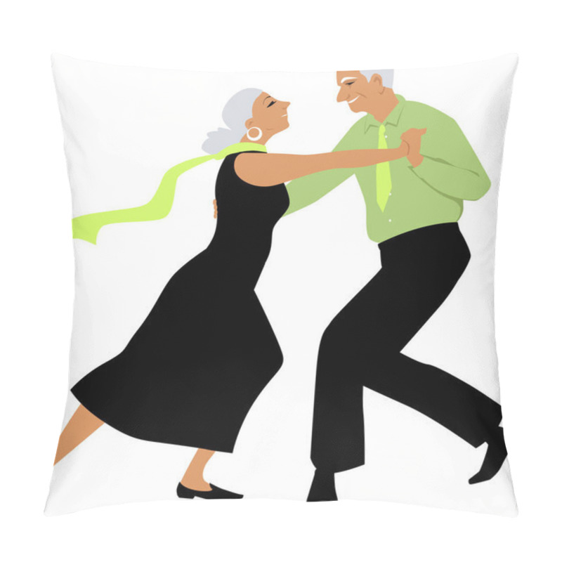 Personality  Elegant elderly couple dancing, EPS 8 vector illustration pillow covers